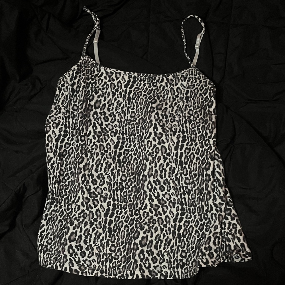 Essentials Black and White Animal Print Camisole